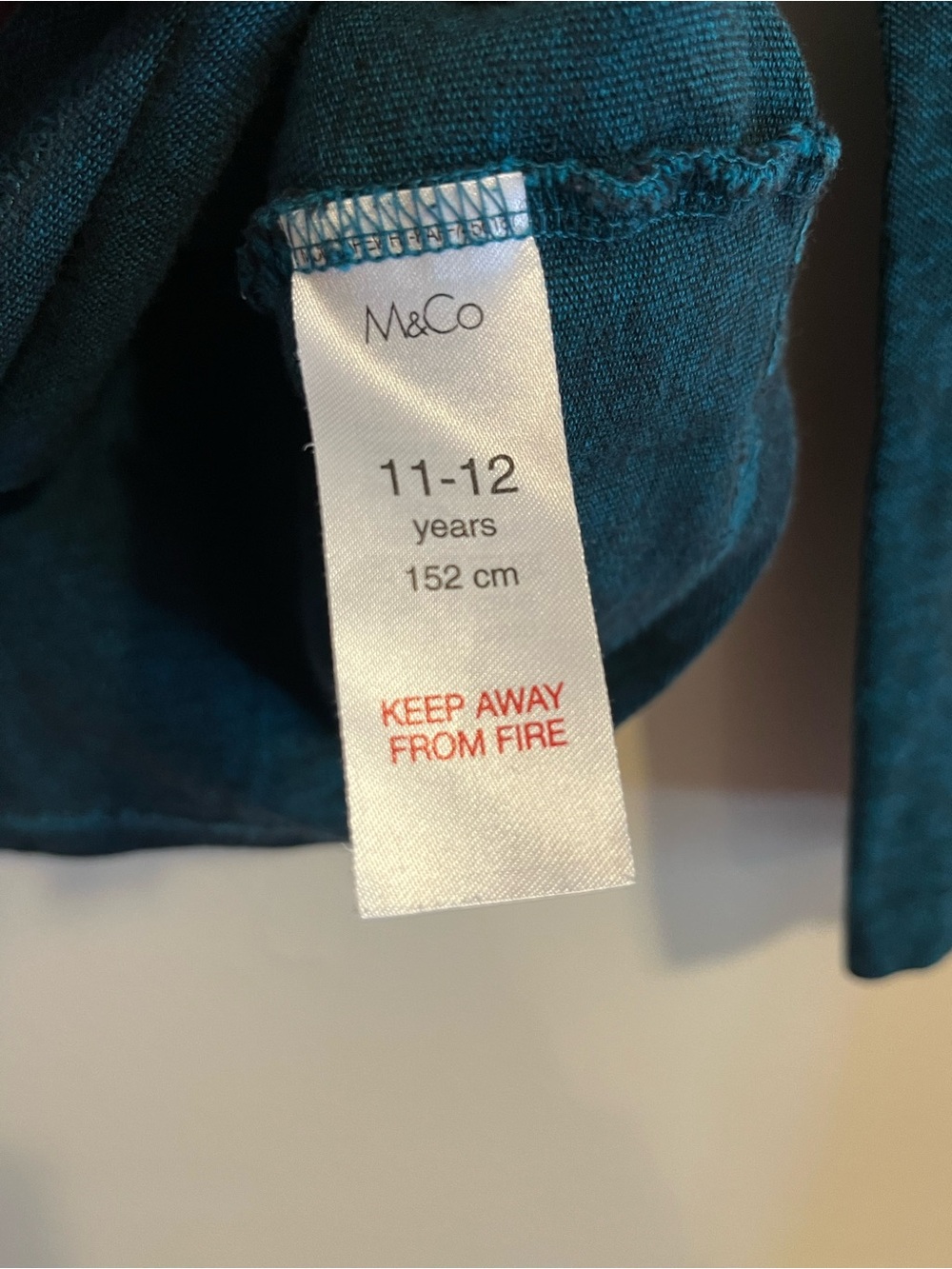 M&Co Kids NYC Boys 10/12 Teal Long Sleeve Tee Shirt Cotton Embroidered Logo - Picture 6 of 7